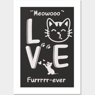 Valentine Cat Love T Shirt Unisex Cat parent owner Posters and Art